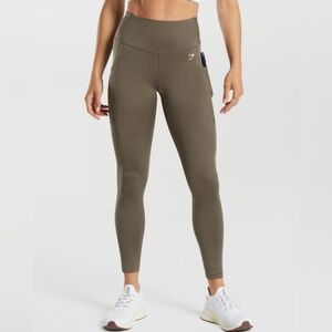 GYMSHARK Pocket Leggings - Camo Brown